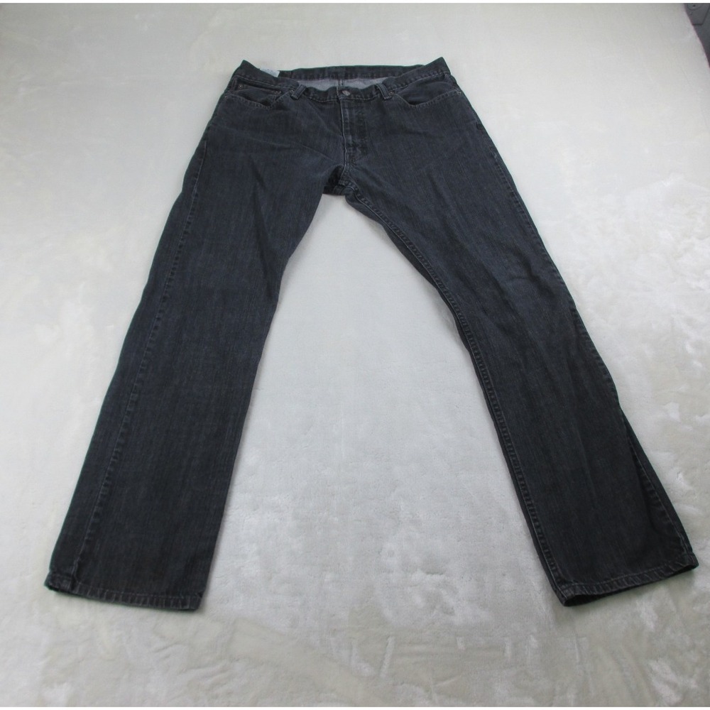 Levi's 514 Pants Mens 36 Black Denim Jeans Regular Fit Straight Pockets 36X34*